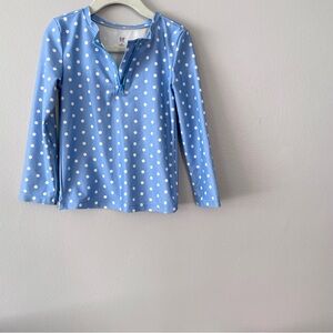 Gap XS rash guard periwinkle blue polka dot full coverage